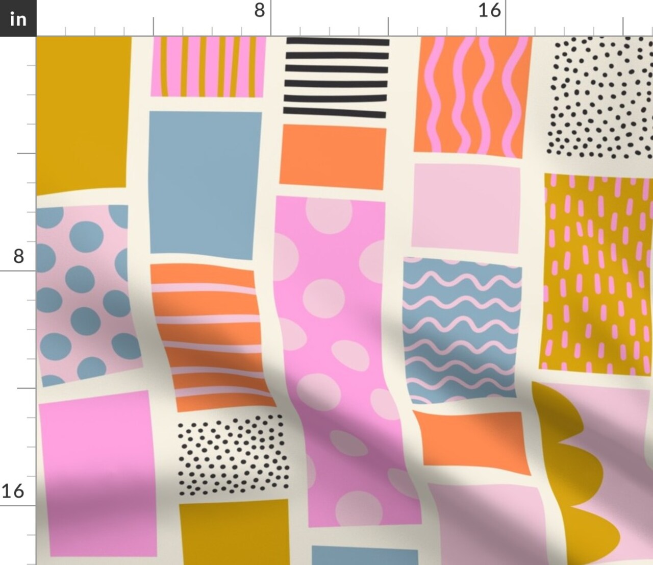 Stripes Multi Pattern Colored Large Scale Playful Colorful Color Block Kid'S Room Bold Vibrant Polka Dots Squiggles Custom Printed Fabric by Spoonflower Various Fabrics by the Yard or Fat Quarter